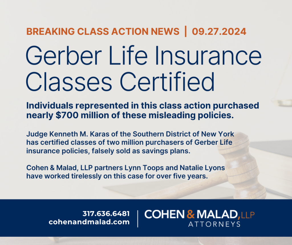 Gerber Life Class Action Lawsuit Certified